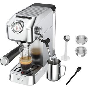 Rye Silver Espresso Machine with Accessories